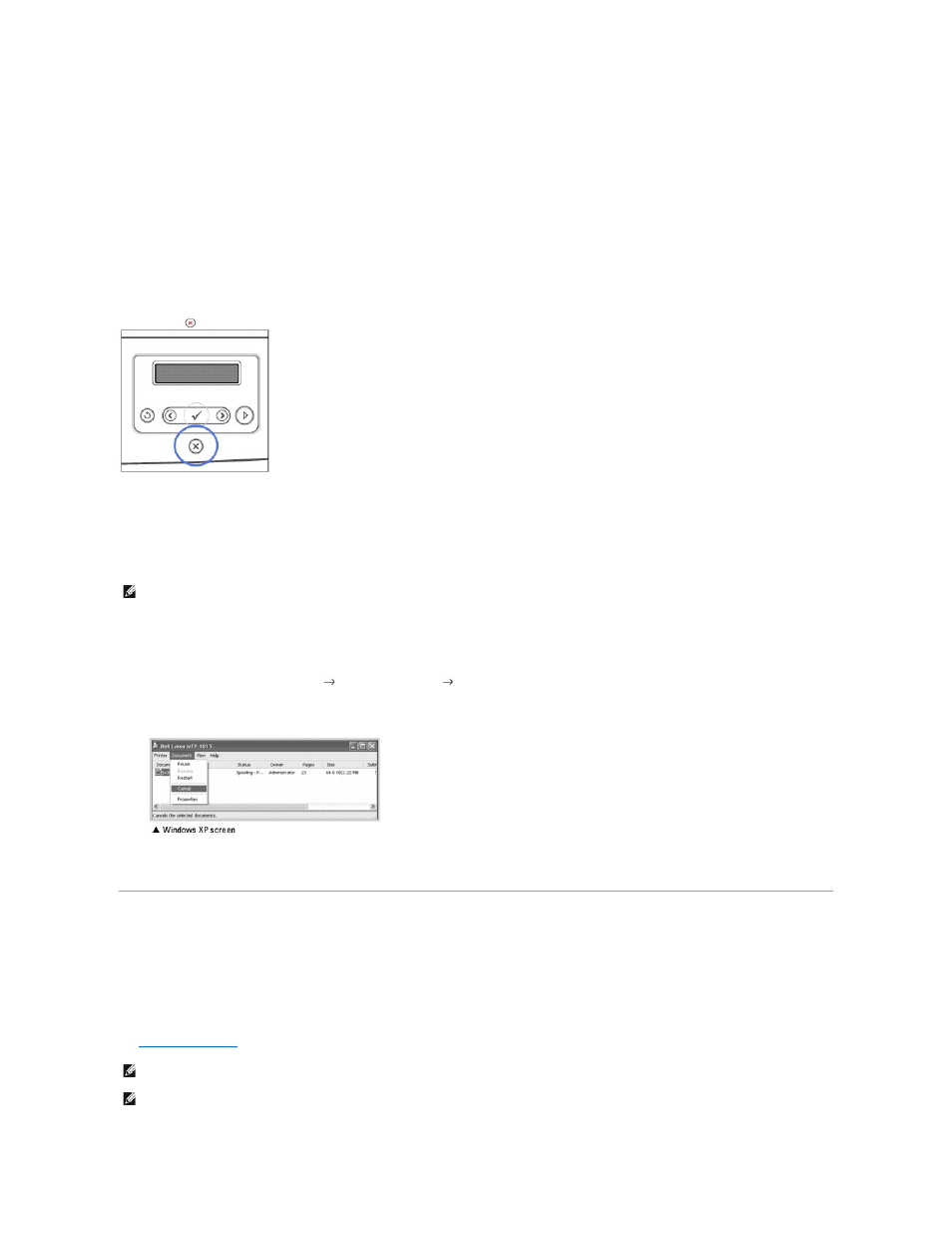 Printer settings, Canceling a print job | Dell 1815dn Multifunction Mono Laser Printer User Manual | Page 91 / 148