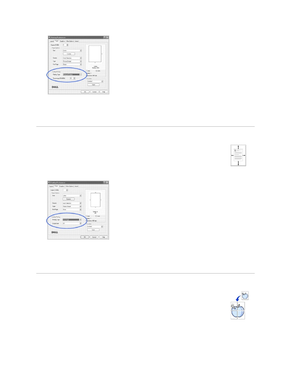 Printing posters, Fitting your document to a selected paper size | Dell 1815dn Multifunction Mono Laser Printer User Manual | Page 97 / 148