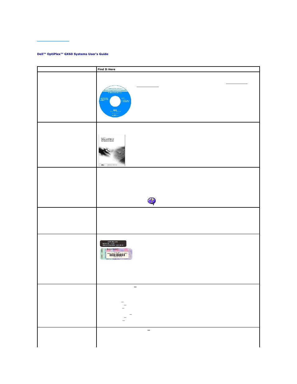 Finding information for your computer | Dell OptiPlex GX60 User Manual | Page 42 / 181