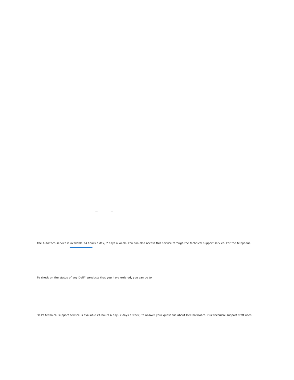 Problems with your order, Automated order-status service, Technical support service | Dell OptiPlex GX60 User Manual | Page 45 / 181