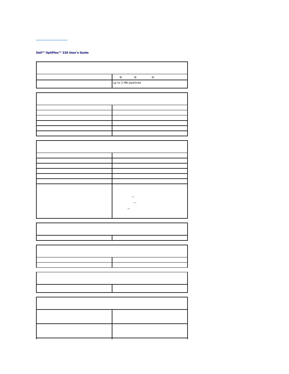 Mini tower computer specifications | Dell OptiPlex 320 User Manual | Page 107 / 140