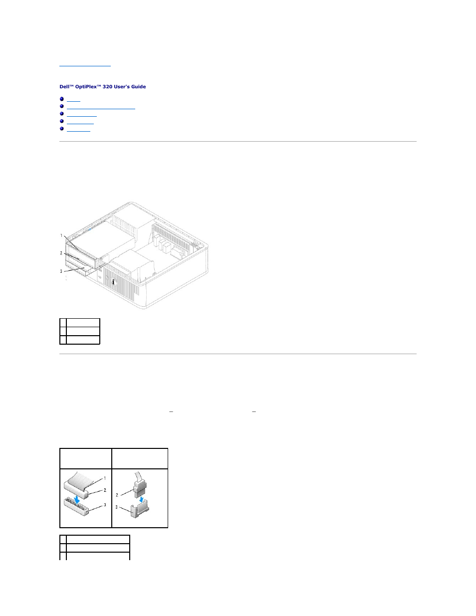 Drives, General installation guidelines, Connecting drive cables | Drive interface connectors | Dell OptiPlex 320 User Manual | Page 31 / 140