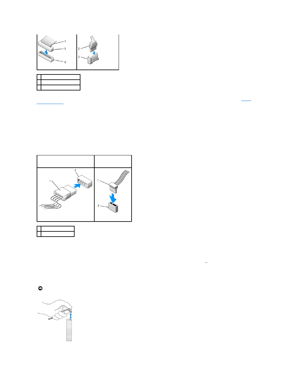 Ide drive addressing, Power cable connectors, Connecting and disconnecting drive cables | Dell OptiPlex 320 User Manual | Page 90 / 140