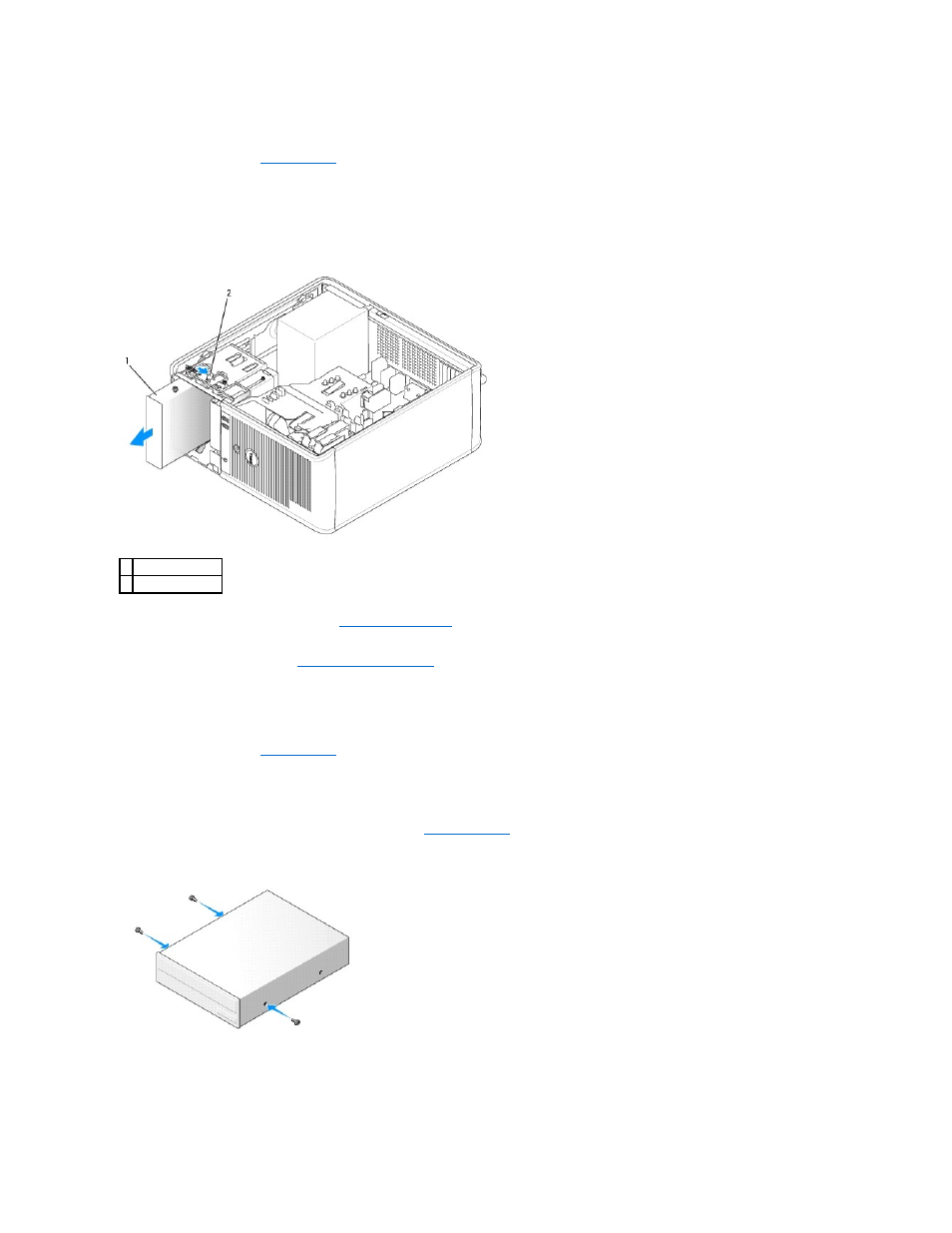 Removing a cd/dvd drive, Installing a cd/dvd drive | Dell OptiPlex 320 User Manual | Page 99 / 140