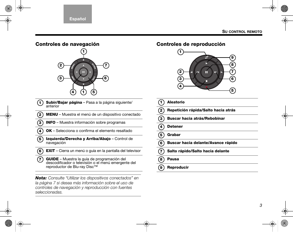 Controles de navegación, Controles de reproducción | Bose Home Entertainment Systems V35 User Manual | Page 39 / 92