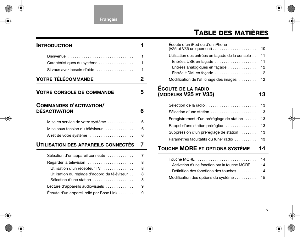 Bose Home Entertainment Systems V35 User Manual | Page 65 / 92