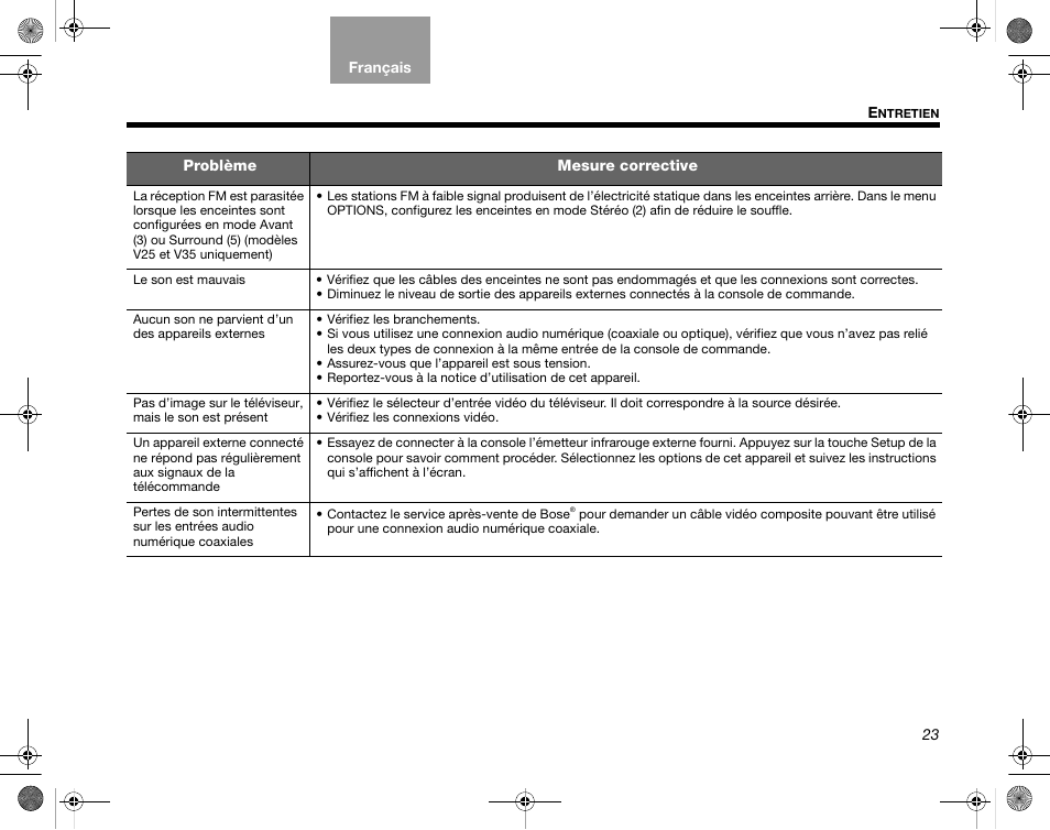 Bose Home Entertainment Systems V35 User Manual | Page 89 / 92