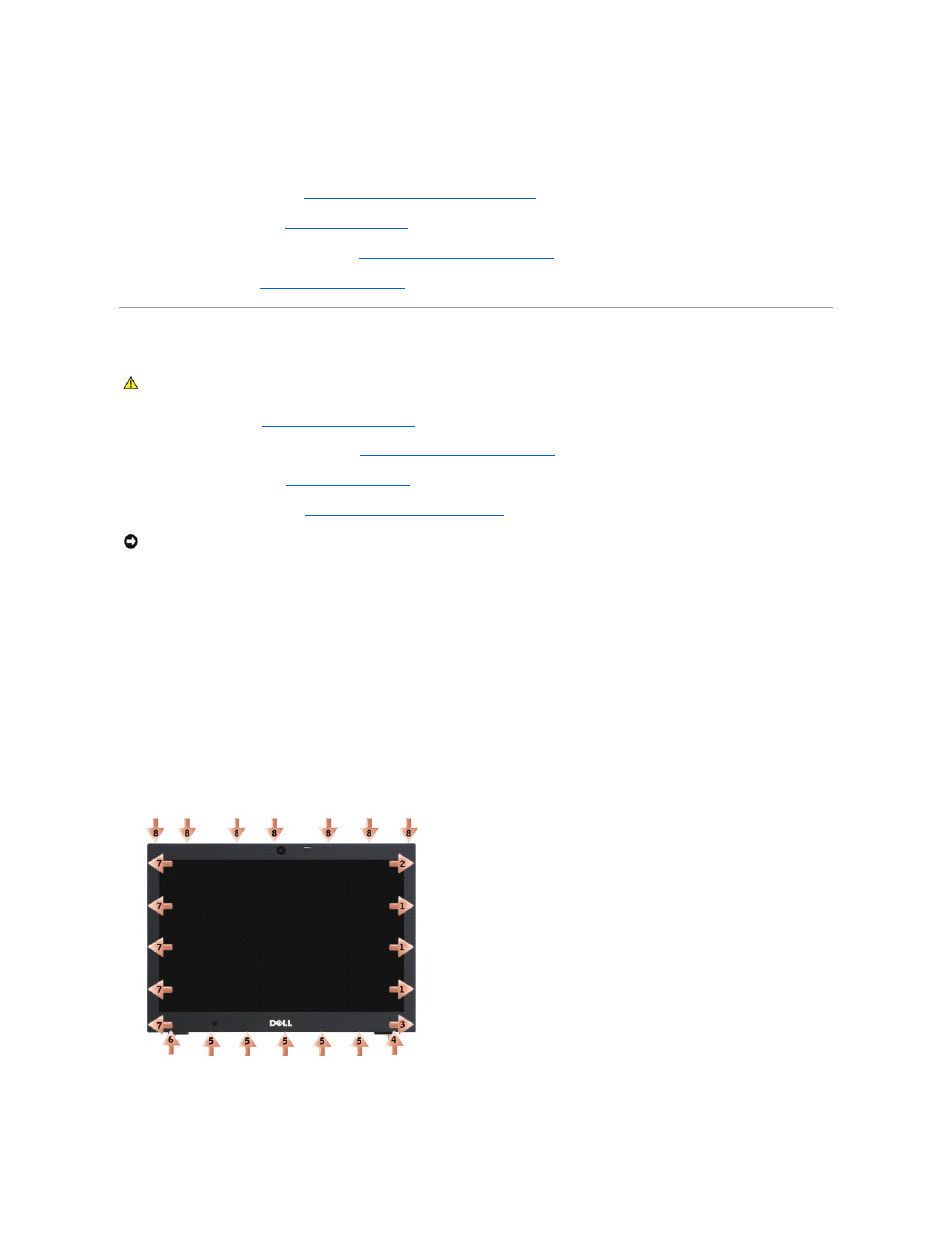 Removing the display bezel (e6400 atg) | Dell Latitude E6400 ATG (Mid 2008) User Manual | Page 31 / 99