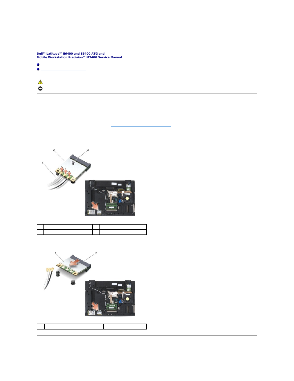 Wlan/wimax card, Removing the wlan/wimax card | Dell Latitude E6400 ATG (Mid 2008) User Manual | Page 94 / 99