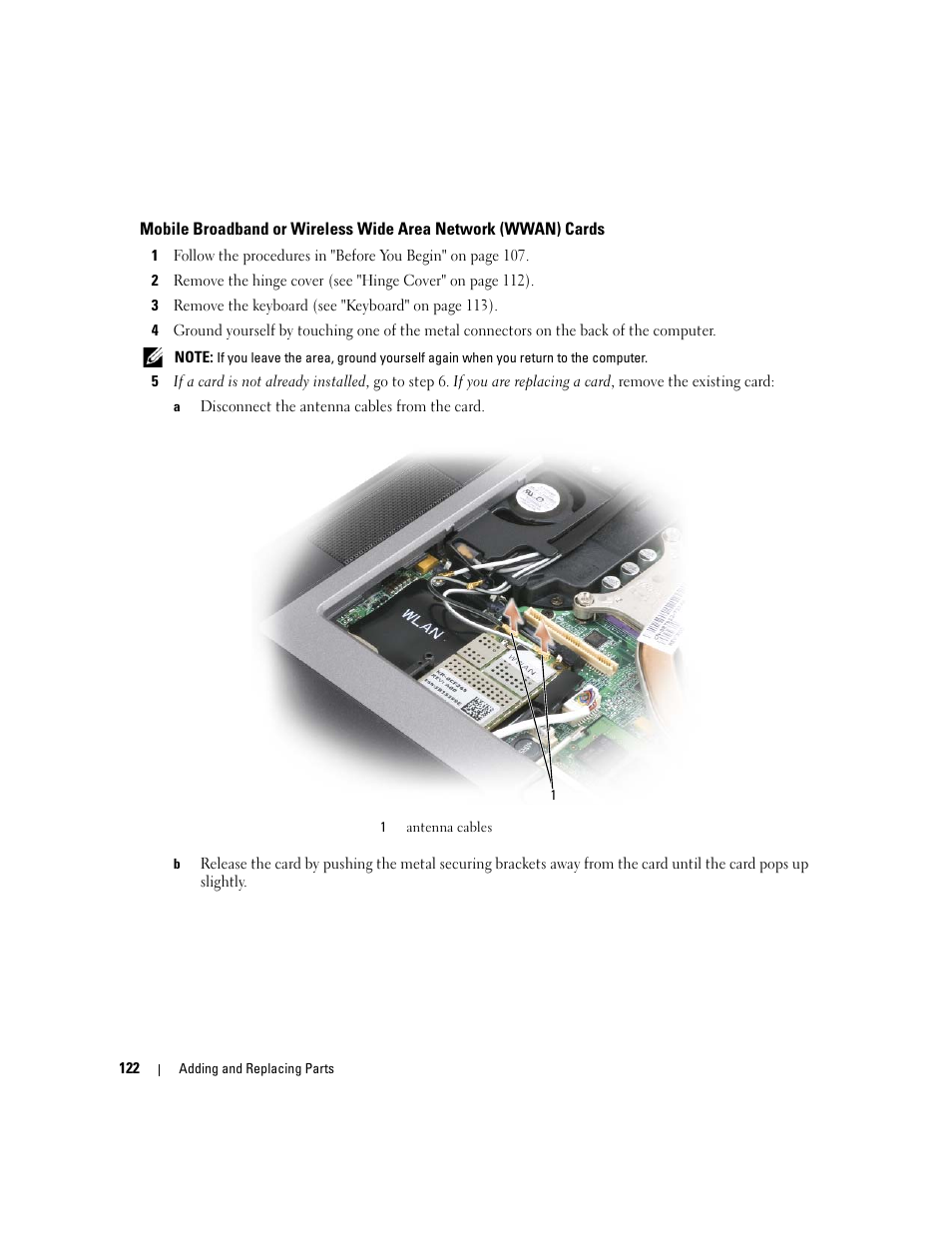 Dell Latitude D830 (Early 2007) User Manual | Page 122 / 158