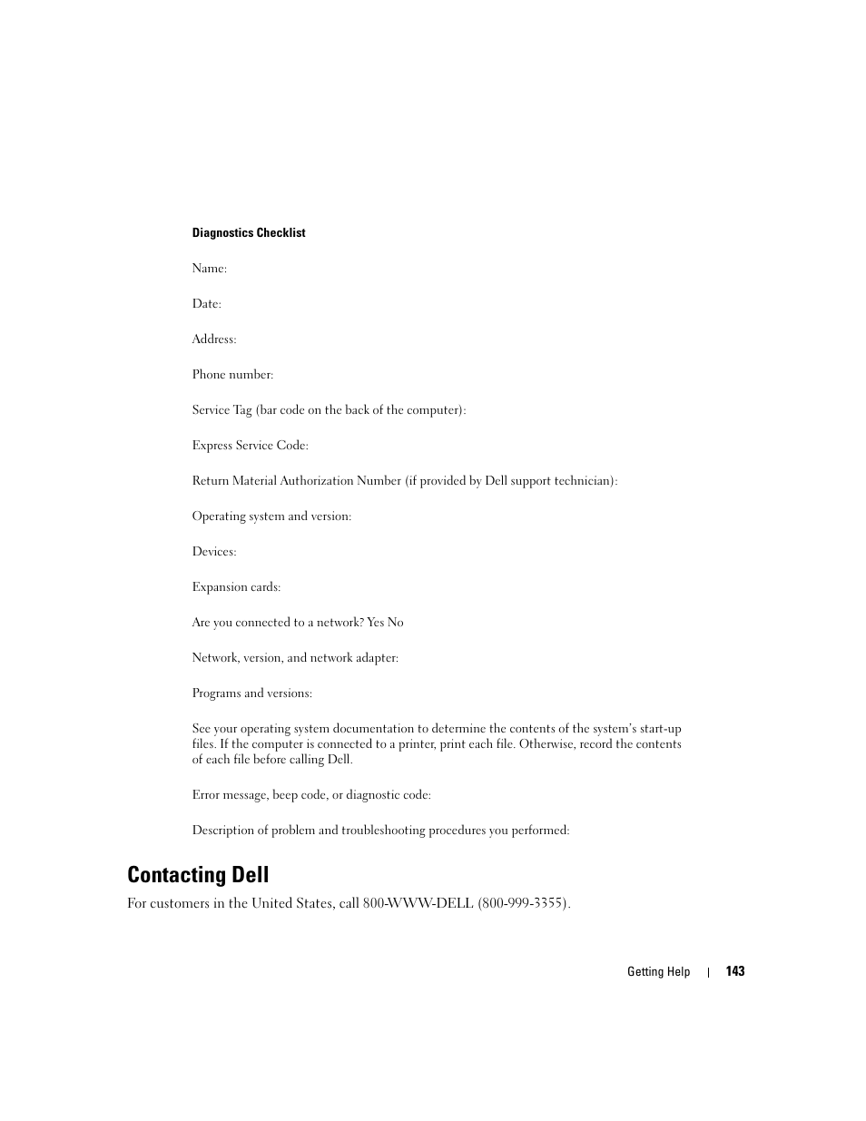 Contacting dell, Tact dell (see "contacting dell" on, If the device was provided by a differ | Contacting, Contact dell (see, Contact dell (see "contacting dell" on | Dell Latitude D830 (Early 2007) User Manual | Page 143 / 158
