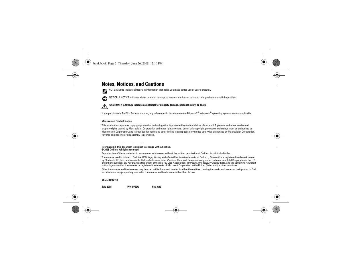 Dell Vostro A180 (Early 2009) User Manual | Page 2 / 76