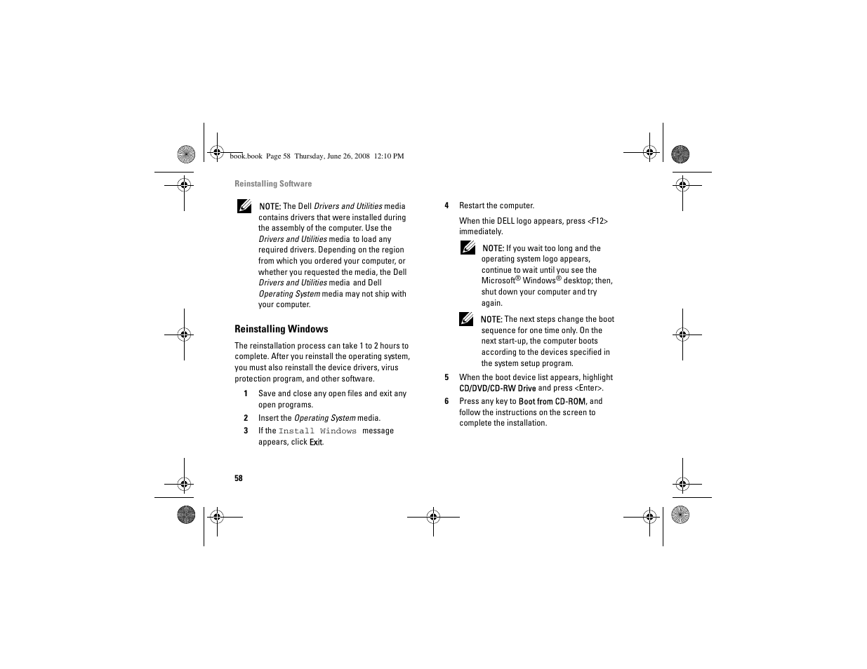 Dell Vostro A180 (Early 2009) User Manual | Page 58 / 76