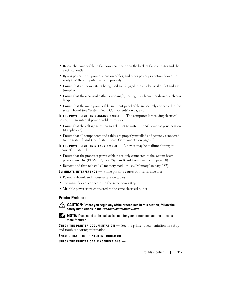 Printer problems | Dell Precision T5400 (Late 2007) User Manual | Page 117 / 316