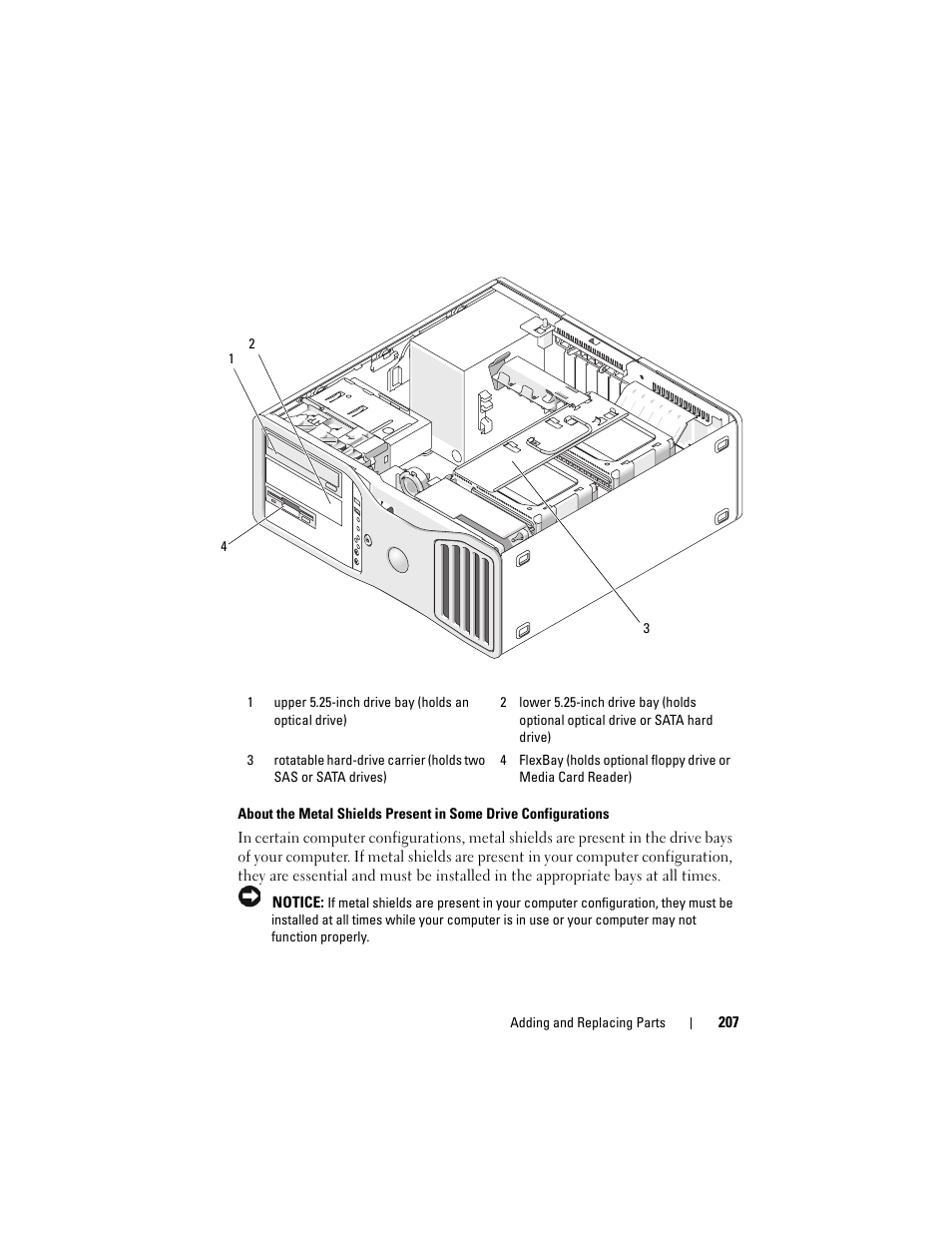 See "about the metal, About the metal | Dell Precision T5400 (Late 2007) User Manual | Page 207 / 316