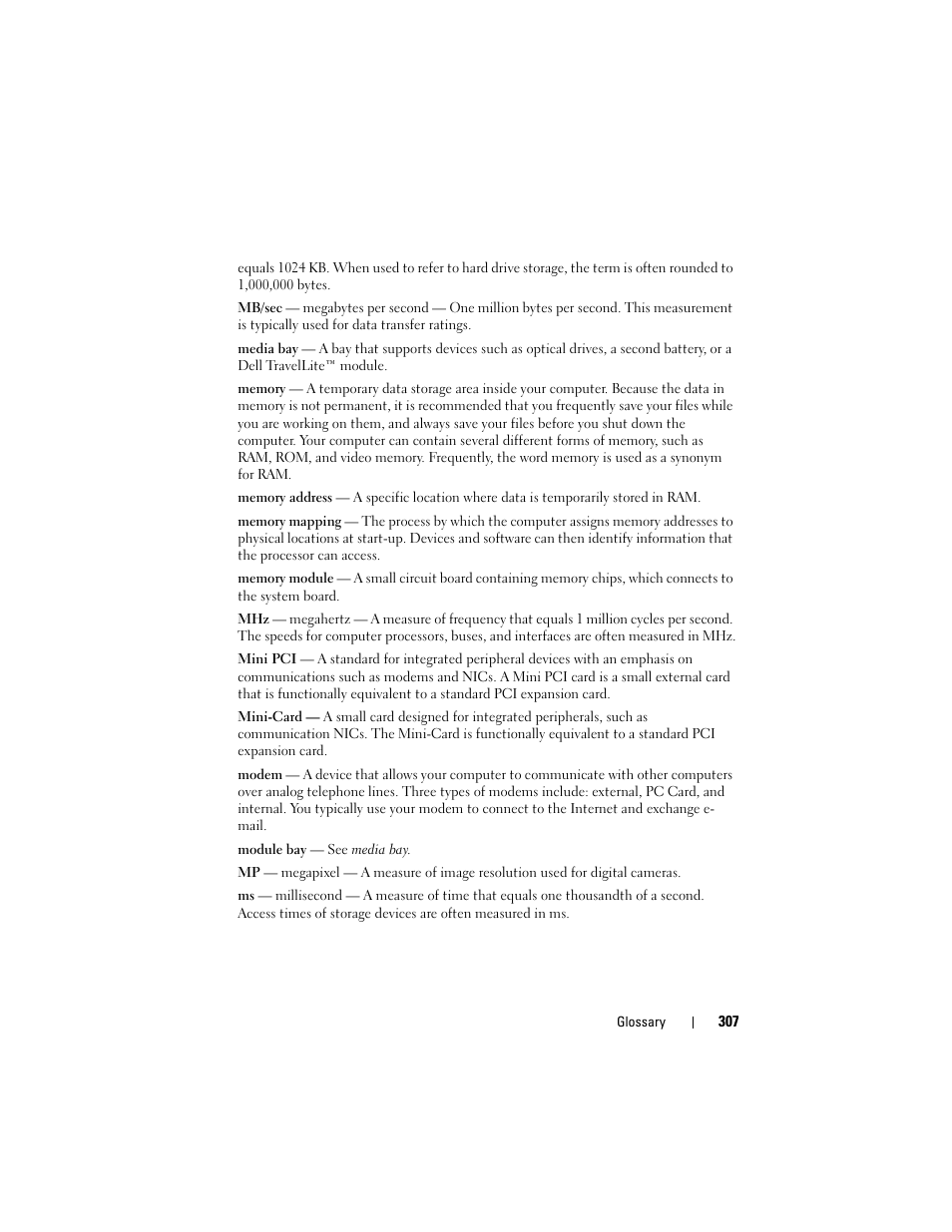 Dell Precision T5400 (Late 2007) User Manual | Page 307 / 316
