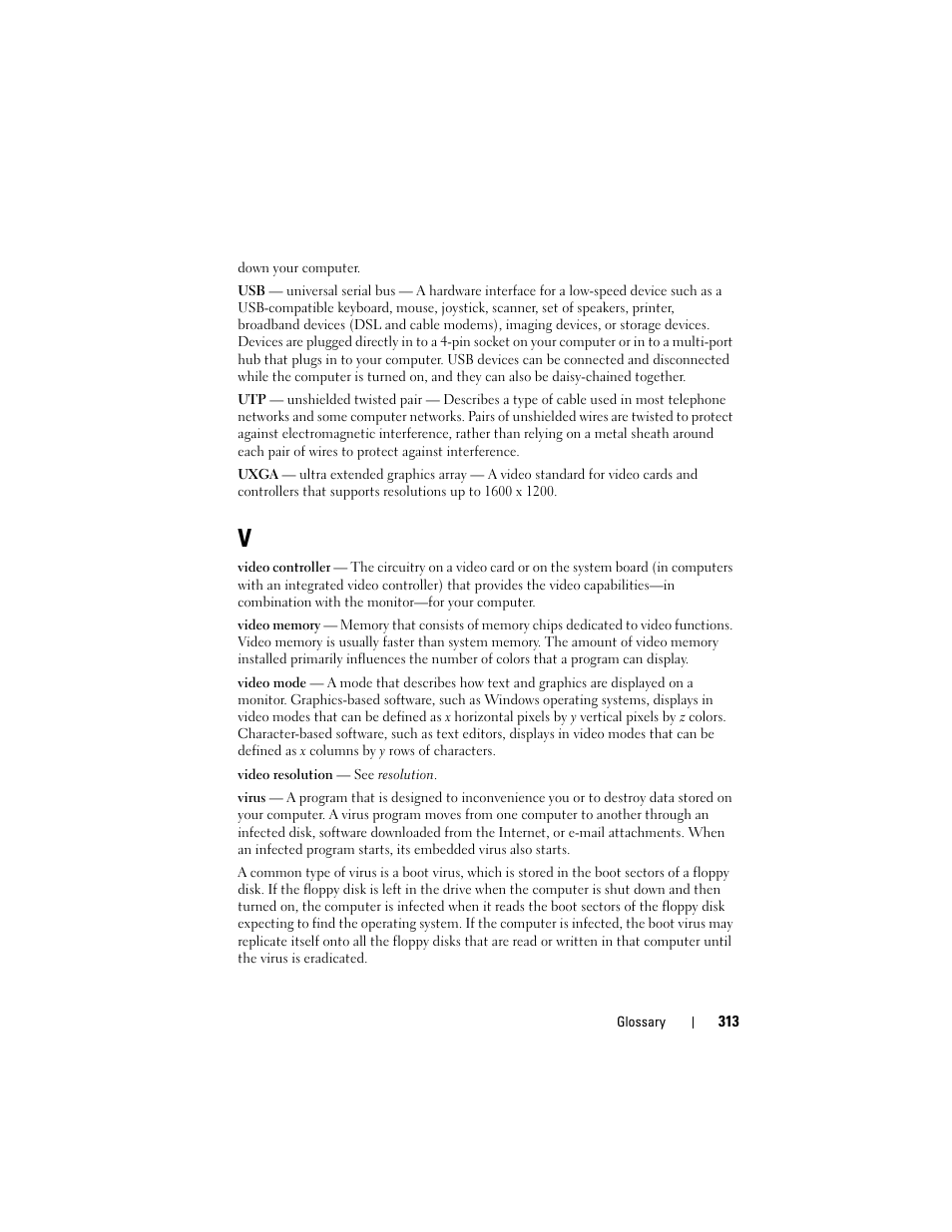Dell Precision T5400 (Late 2007) User Manual | Page 313 / 316