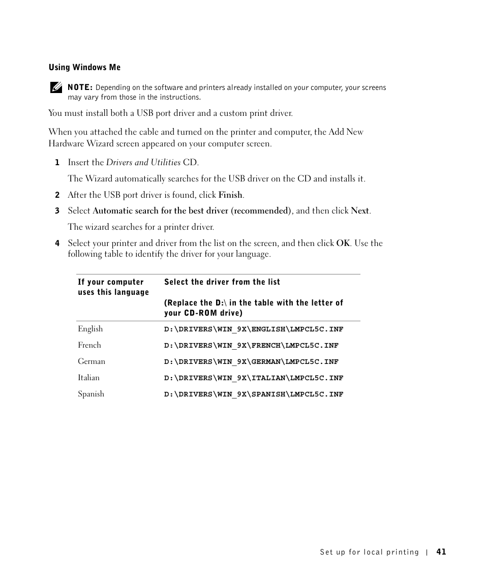 Dell W5300 Workgroup Laser Printer User Manual | Page 41 / 86