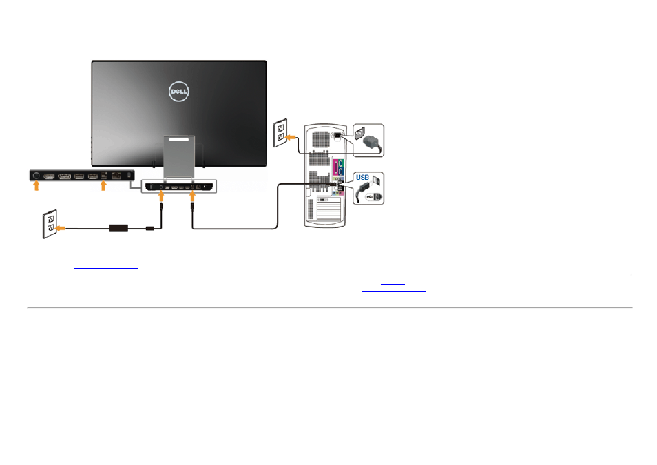 Organizing your cables, Connecting the usb cable | Dell S2340T Multi Touch Monitor User Manual | Page 20 / 48