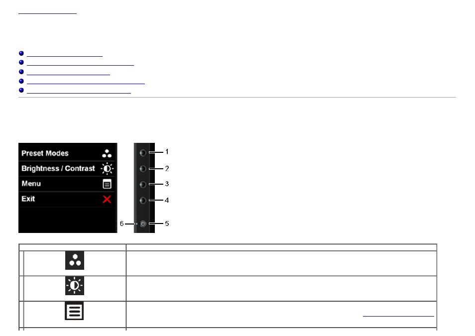 Operating the monitor, Using the side panel controls | Dell S2340T Multi Touch Monitor User Manual | Page 22 / 48