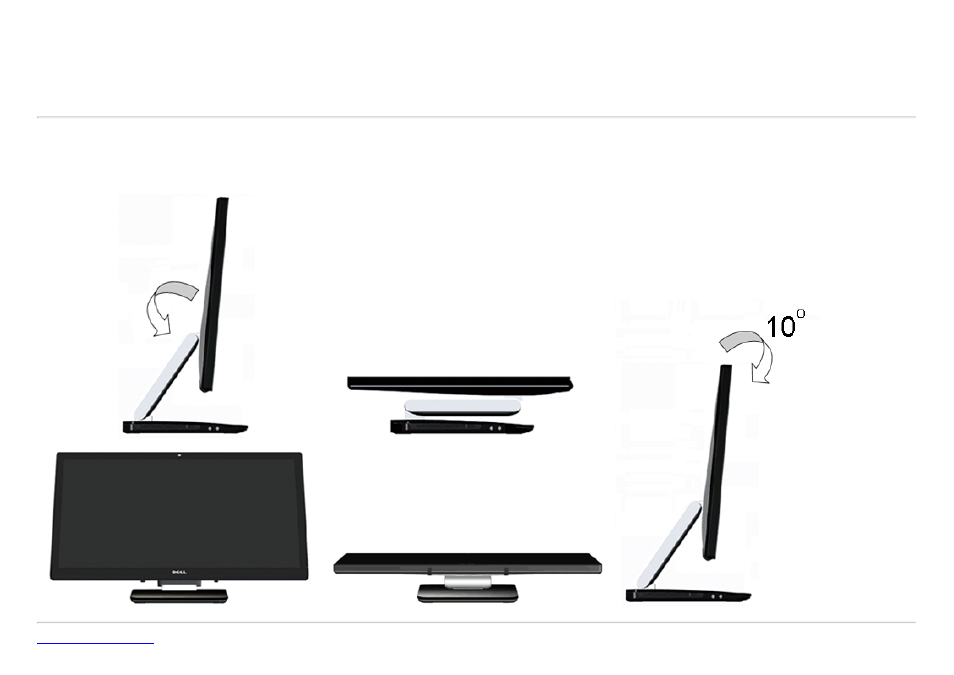 Usb display, usb audio, usb ethernet set up, Using the tilt and touch usage scenario | Dell S2340T Multi Touch Monitor User Manual | Page 39 / 48