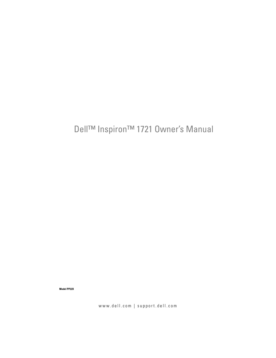 Dell Inspiron 1721 (Mid 2007) User Manual | 220 pages