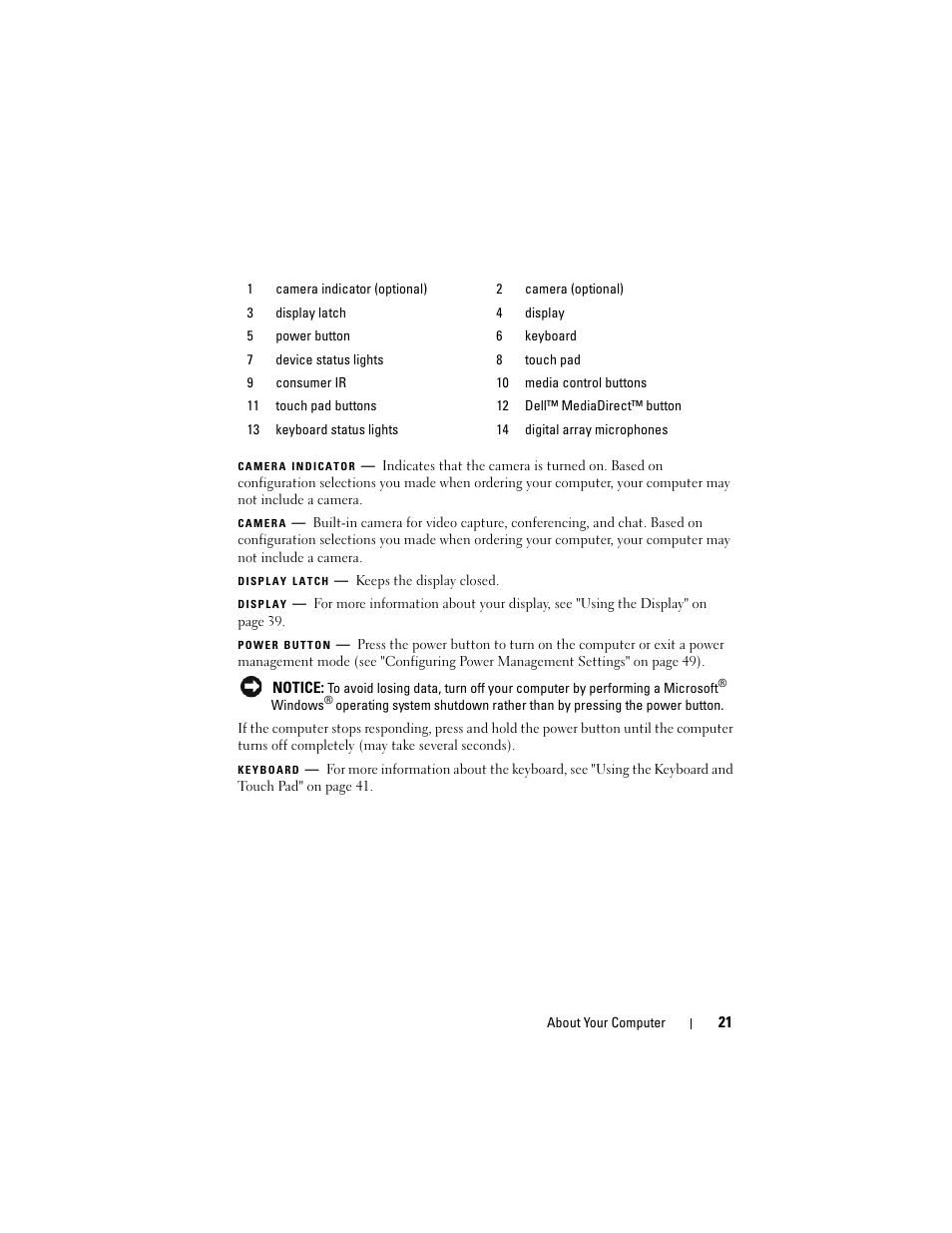 Dell Inspiron 1721 (Mid 2007) User Manual | Page 21 / 220