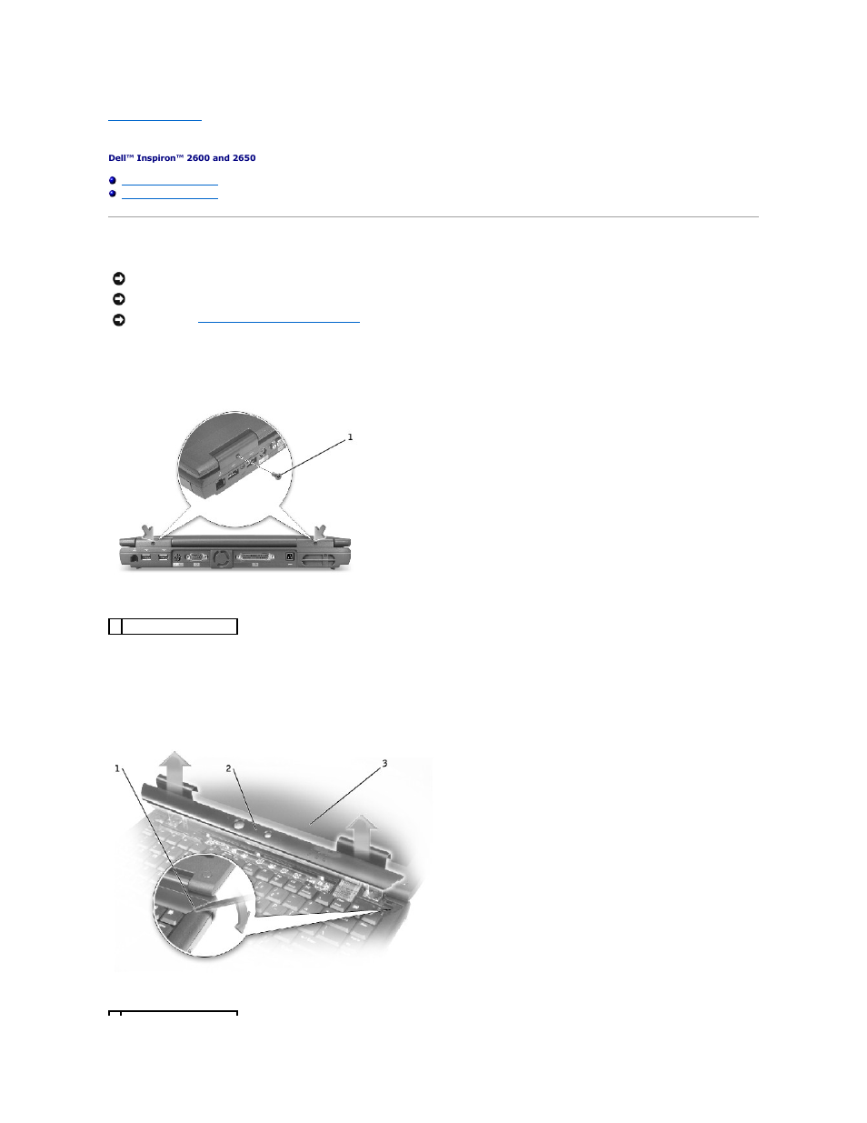 Keyboard, Removing the keyboard | Dell INSPIRON 2600 User Manual | Page 31 / 87