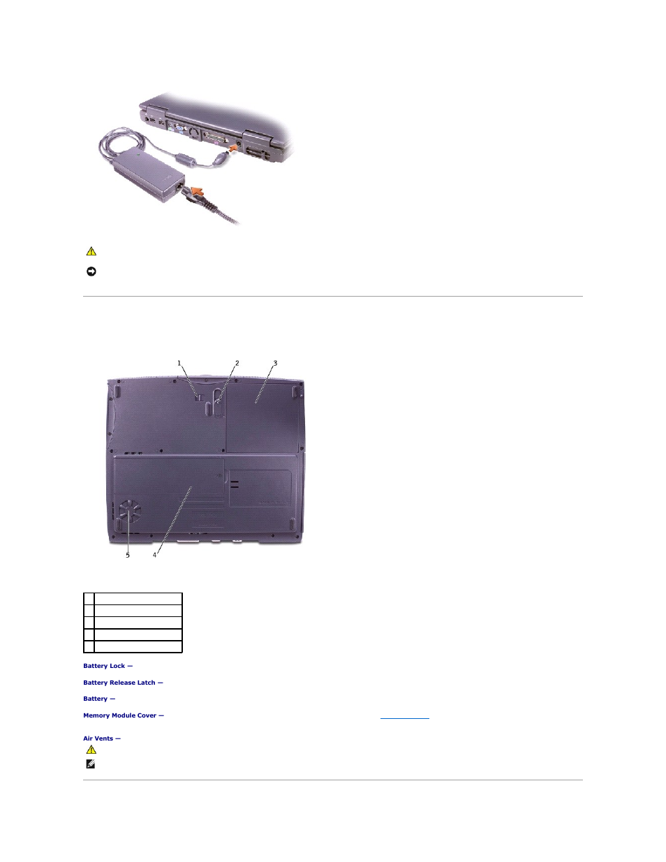 Bottom view | Dell INSPIRON 2600 User Manual | Page 74 / 87