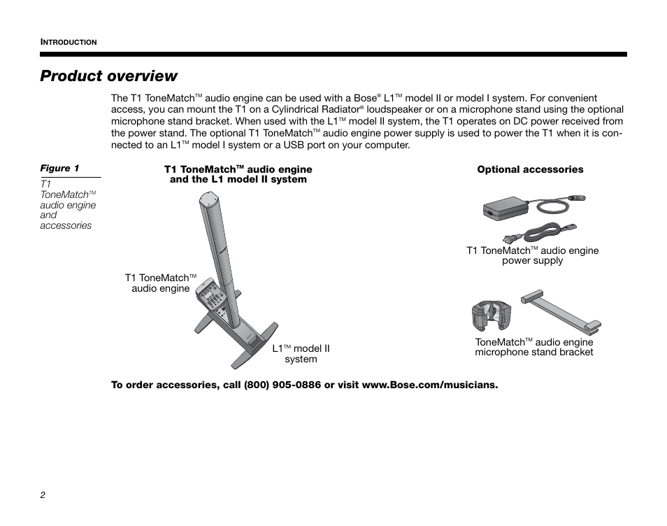 Product overview | Bose T1 User Manual | Page 10 / 62
