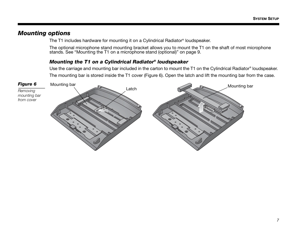 Mounting options | Bose T1 User Manual | Page 15 / 62