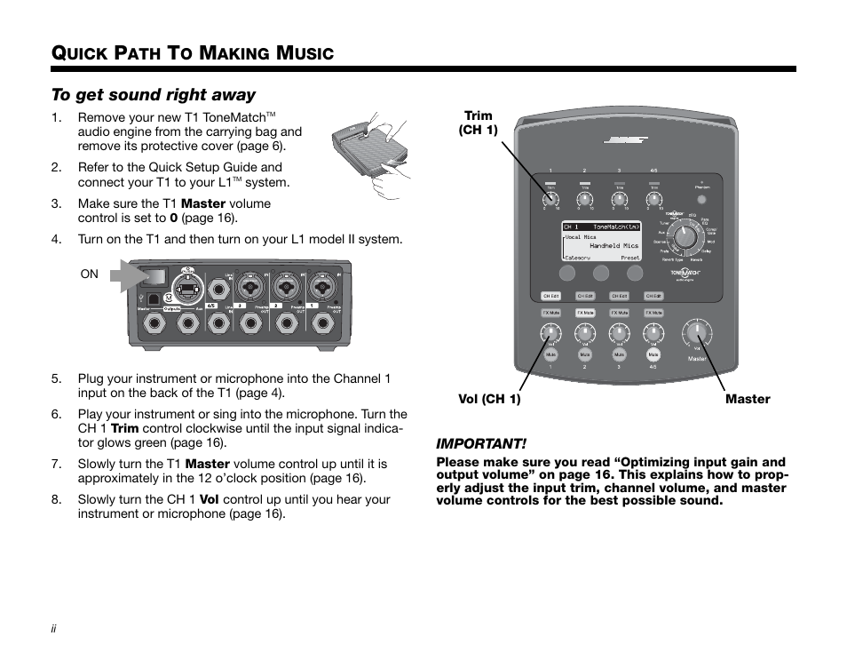 Bose T1 User Manual | Page 2 / 62