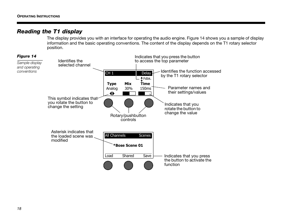 Reading the t1 display | Bose T1 User Manual | Page 26 / 62