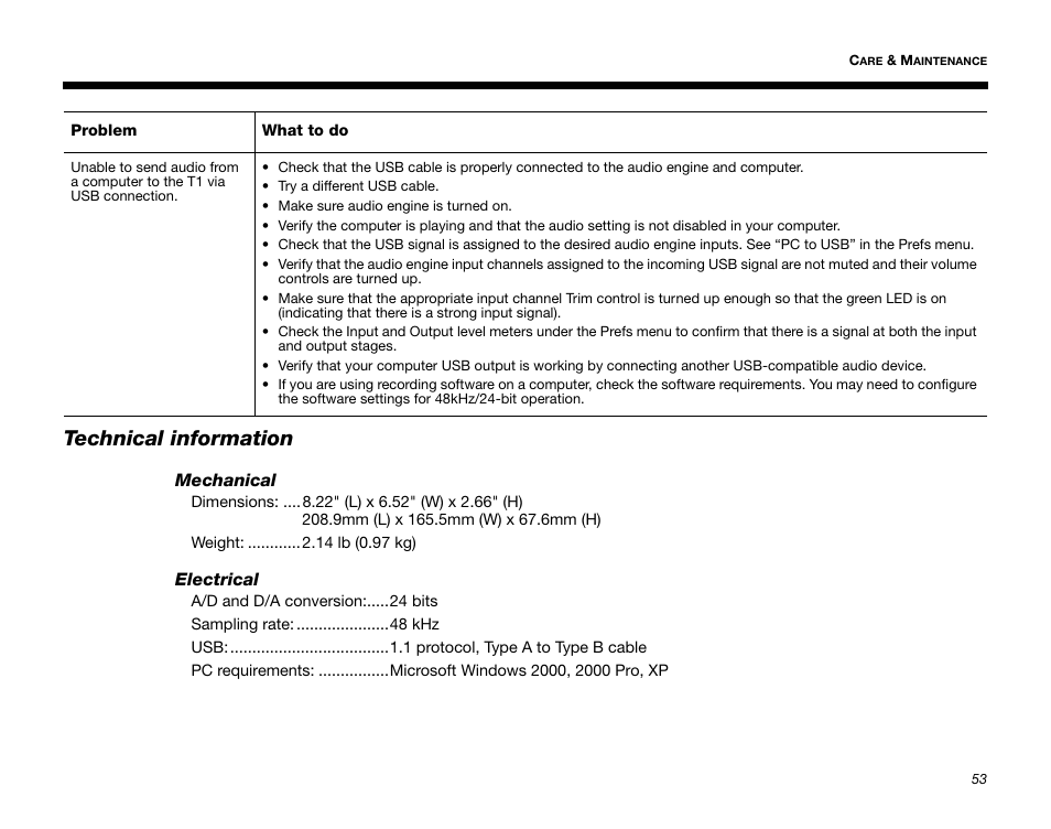 Technical information | Bose T1 User Manual | Page 61 / 62