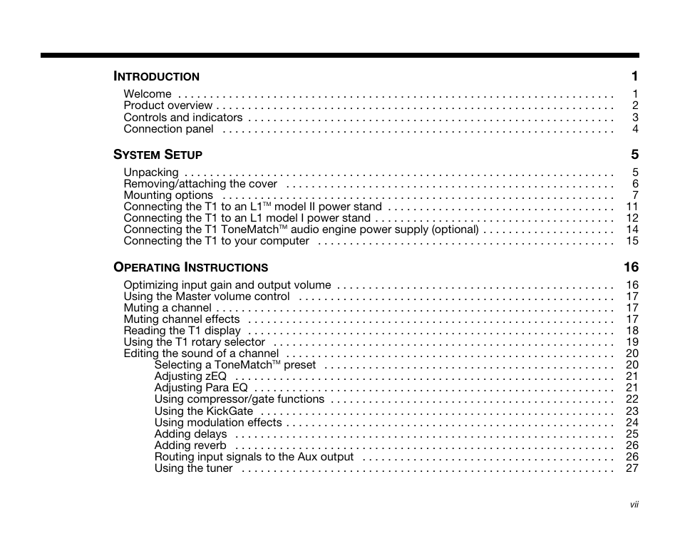 Bose T1 User Manual | Page 7 / 62