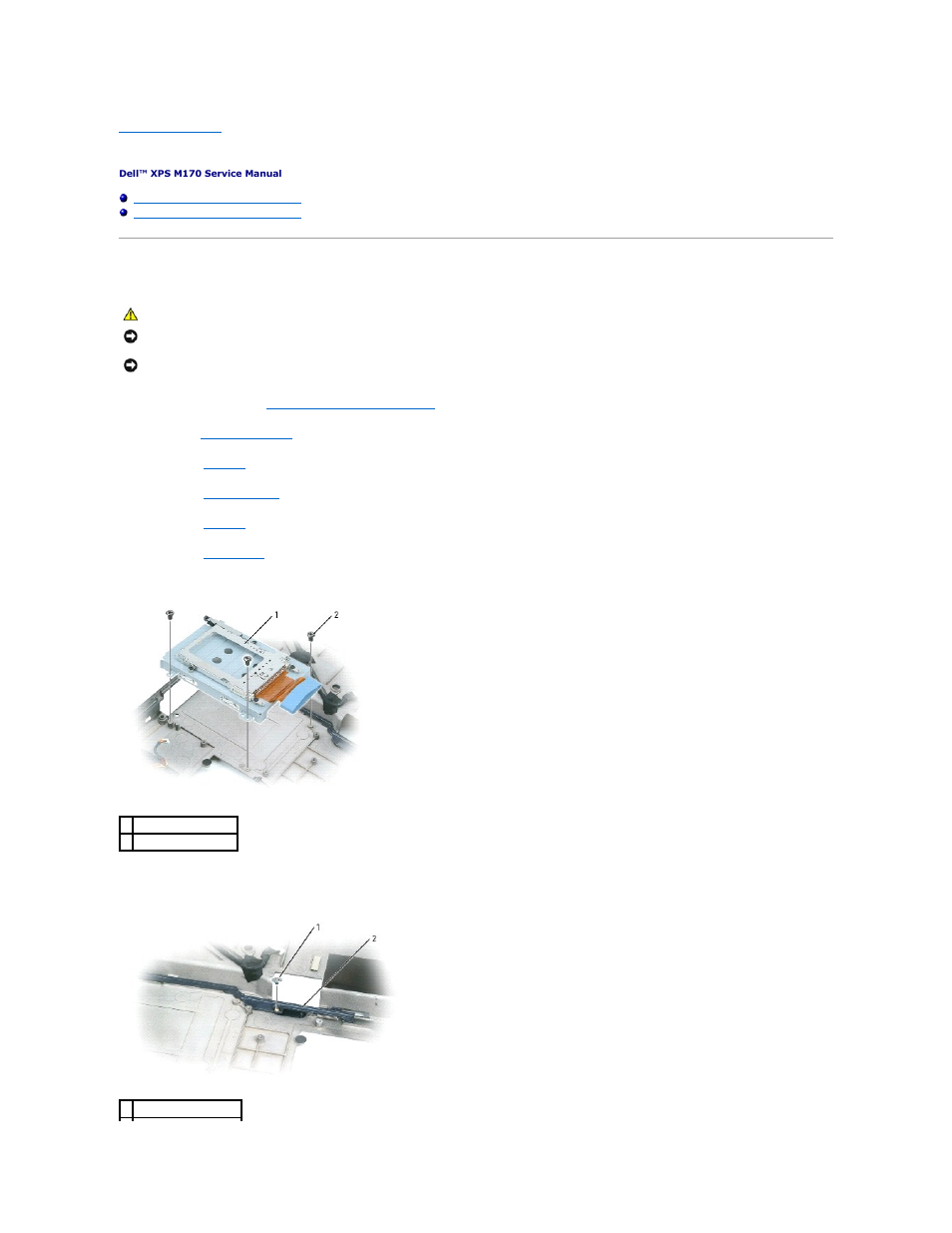 Battery latch assembly, Removing the battery latch assembly | Dell XPS M170 (MXG051, Late 2005) User Manual | Page 2 / 60