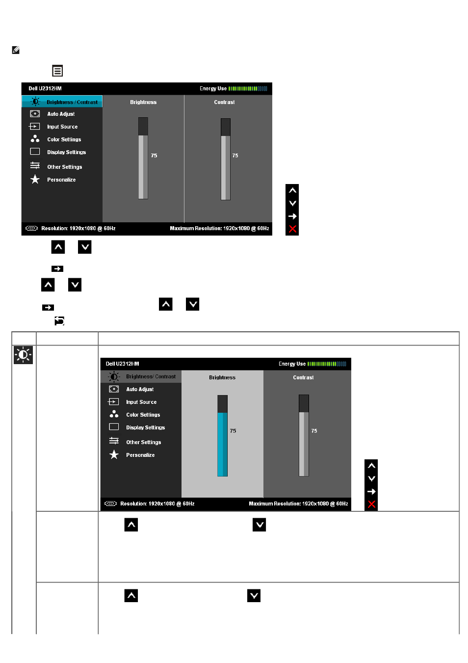Accessing the menu system | Dell U2312HM Monitor User Manual | Page 25 / 43