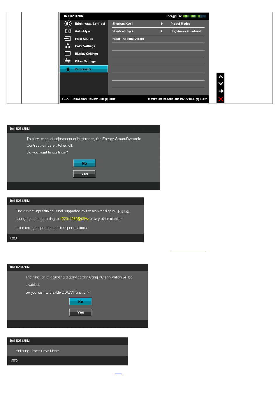 Osd warning messages | Dell U2312HM Monitor User Manual | Page 31 / 43