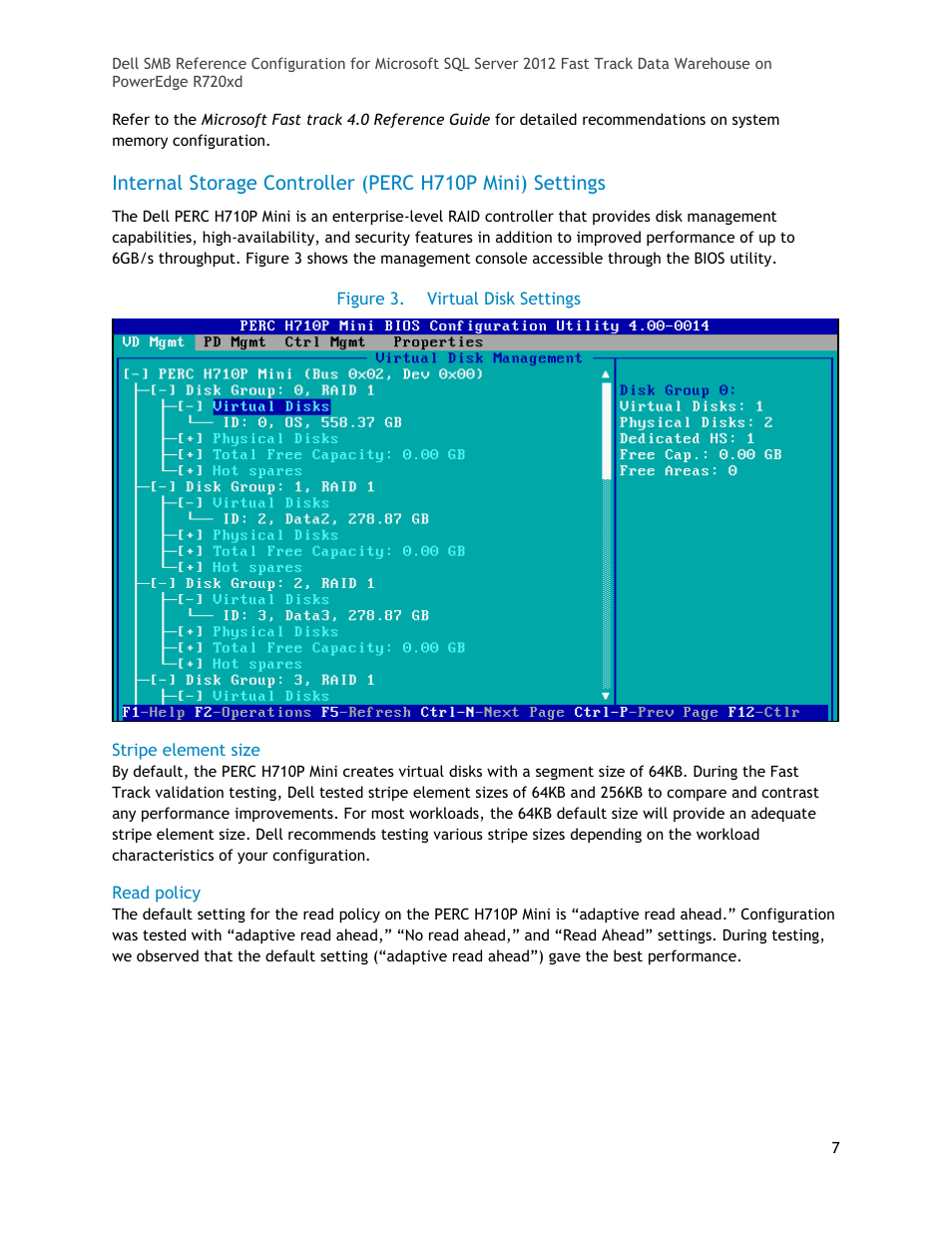 Figure 3, Virtual disk settings | Dell POWEREDGE R720XD User Manual | Page 7 / 16