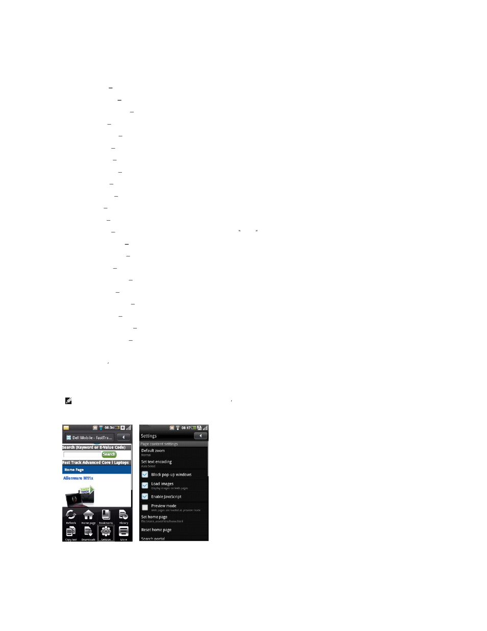 Browser settings, Available monternet services | Dell Mobile Beacon User Manual | Page 47 / 90