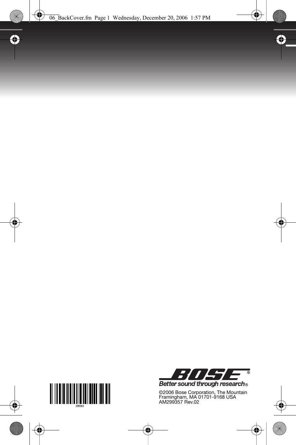 Bose AM299357 User Manual | Page 6 / 6