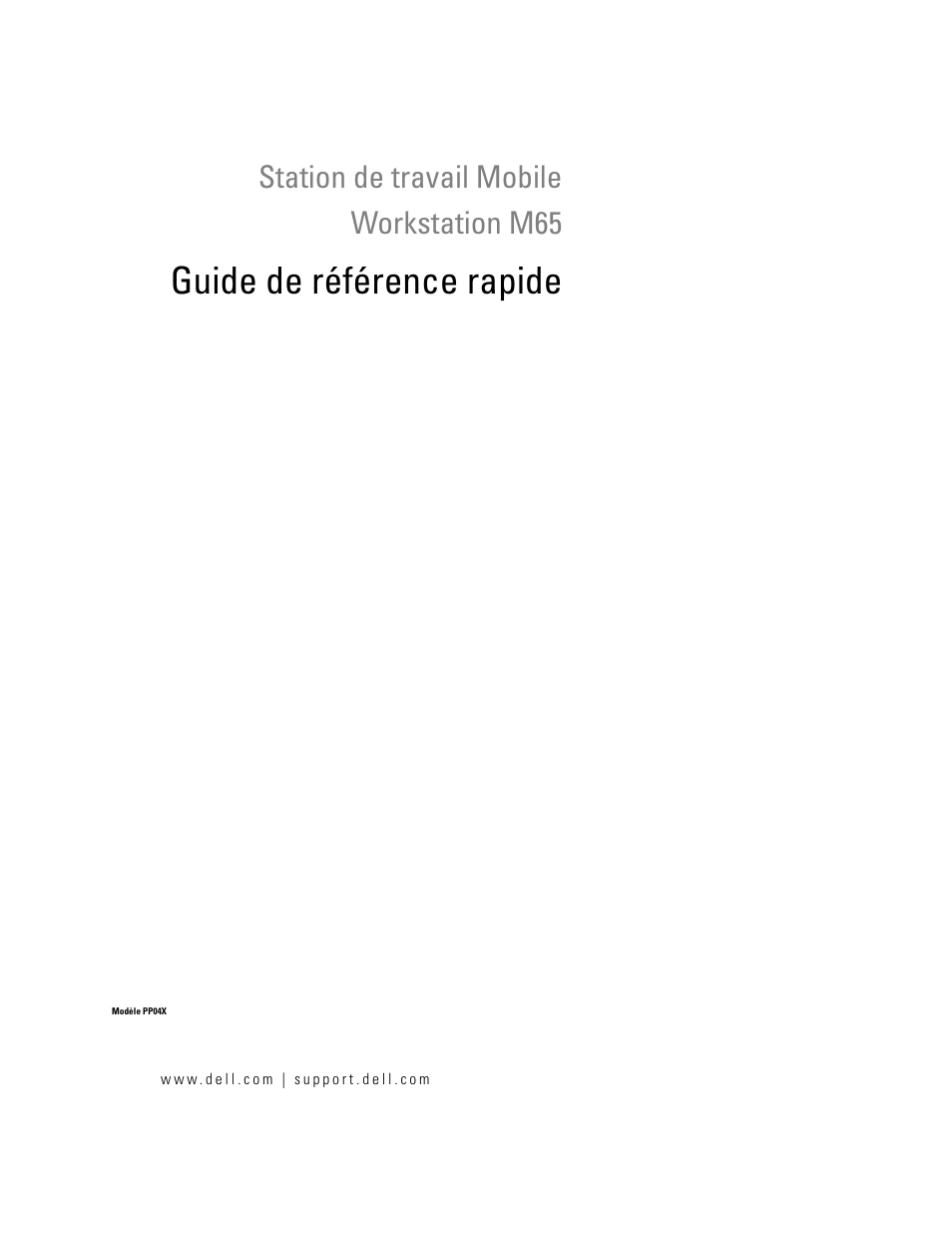 Guide de référence rapide, Station de travail mobile workstation m65 | Dell Precision M65 User Manual | Page 23 / 92