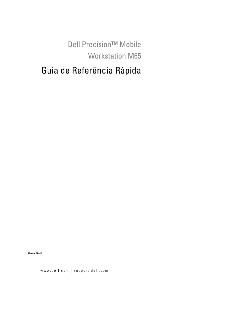 Guia de referência rápida, Dell precision™ mobile workstation m65 | Dell Precision M65 User Manual | Page 47 / 92