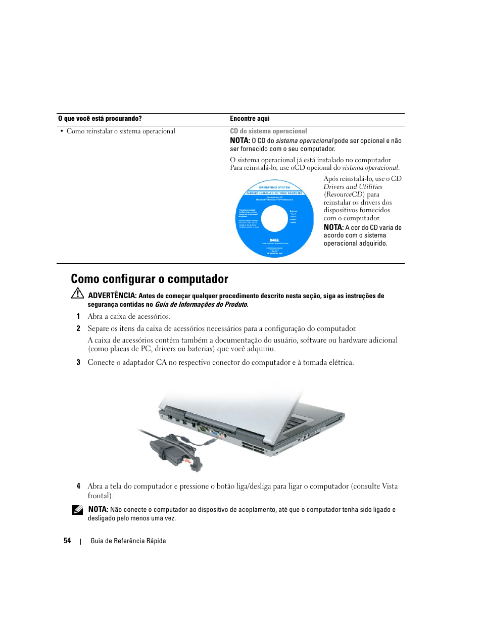 Como configurar o computador | Dell Precision M65 User Manual | Page 54 / 92