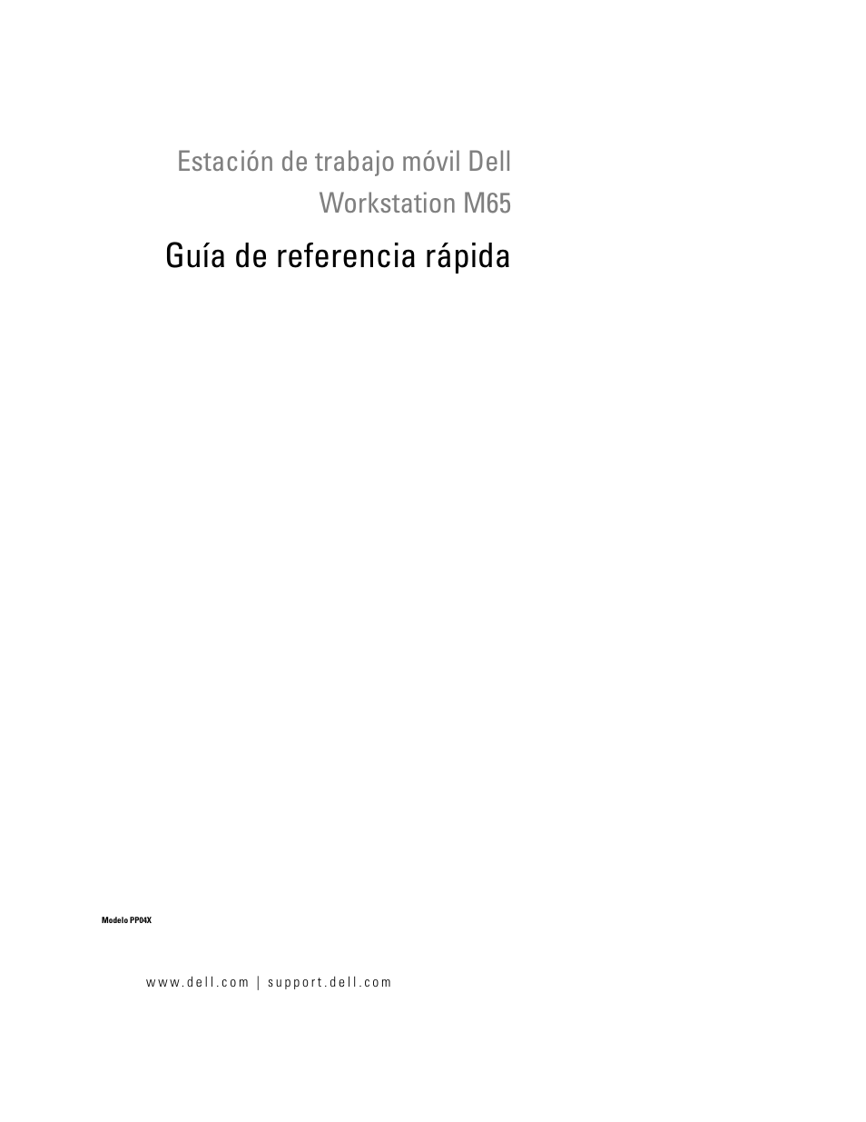 Guía de referencia rápida, Estación de trabajo móvil dell workstation m65 | Dell Precision M65 User Manual | Page 69 / 92