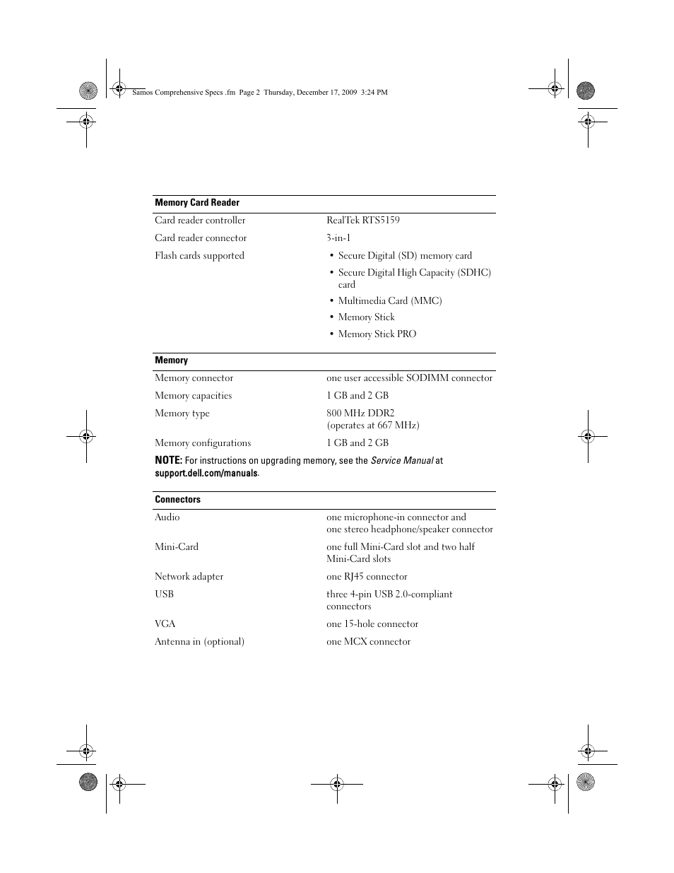 Dell Inspiron Mini 10 (1012, Late 2009) User Manual | Page 2 / 8