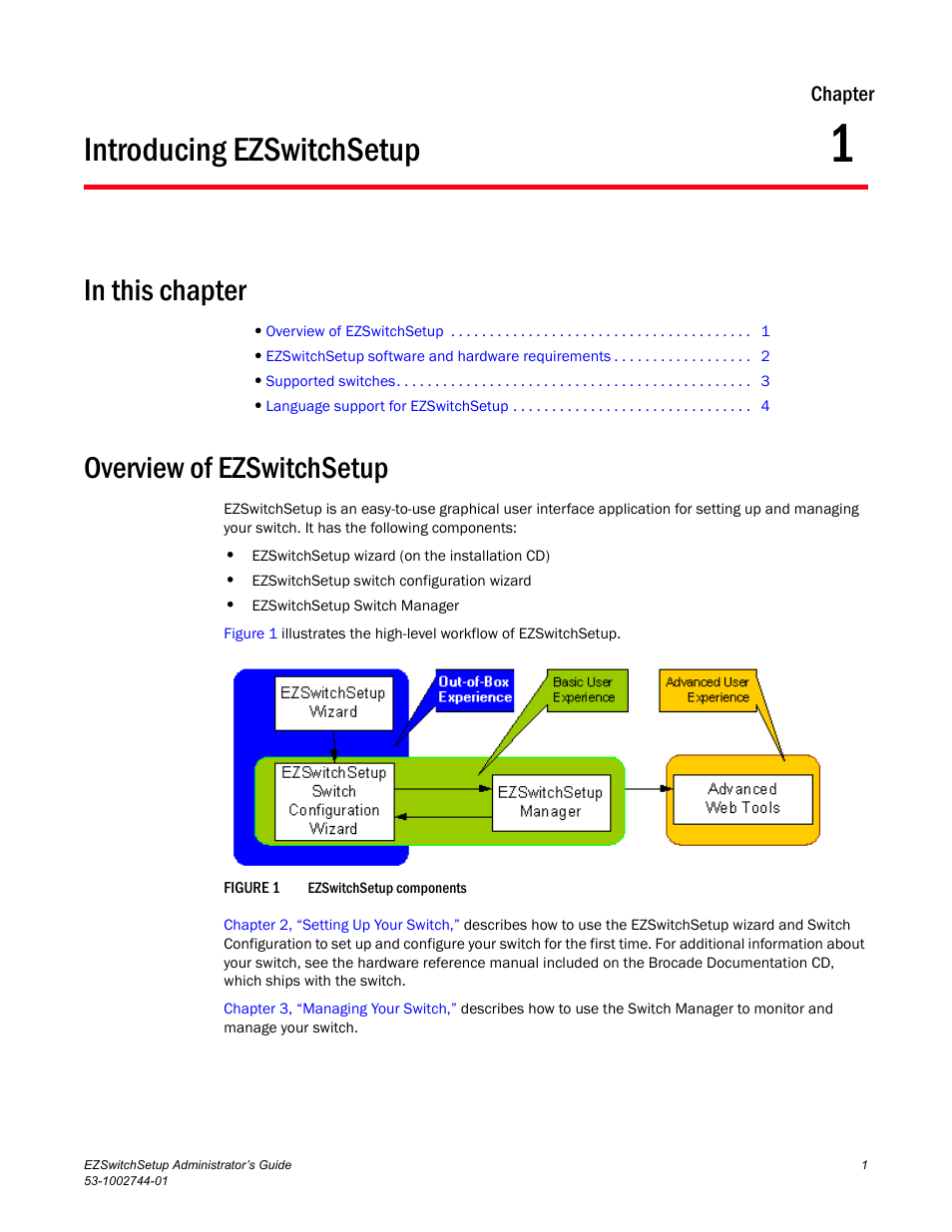 Introducing ezswitchsetup, In this chapter, Overview of ezswitchsetup | Chapter 1, Chapter 1, “introducing ezswitchsetup | Dell POWEREDGE M1000E User Manual | Page 11 / 64