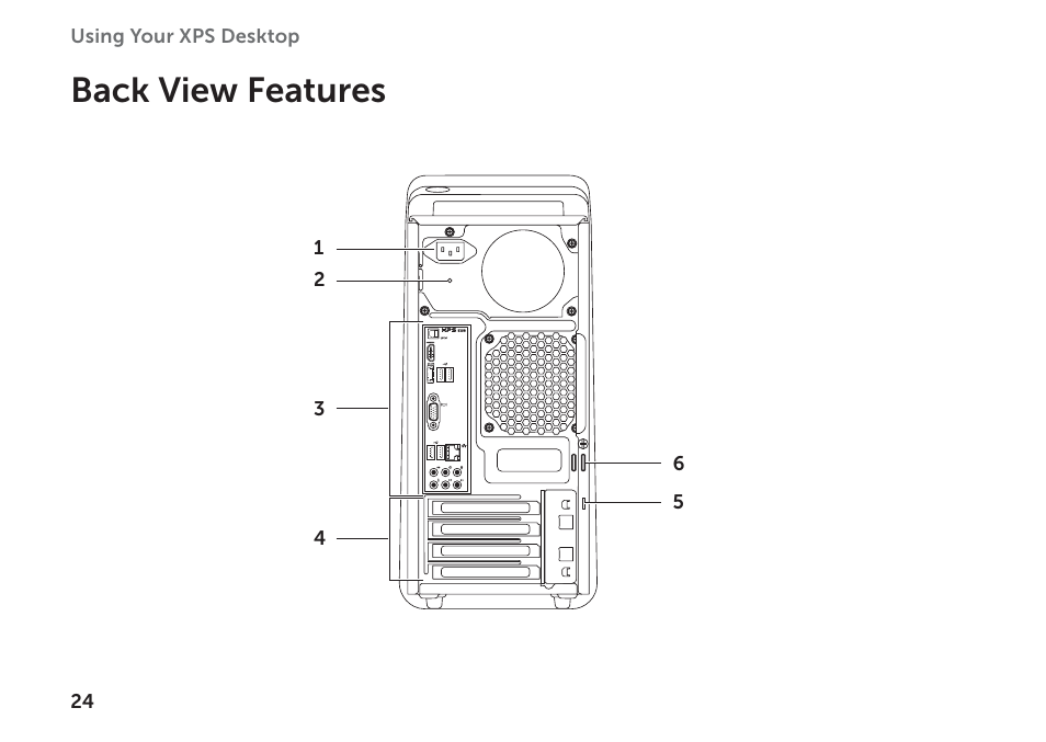 Back view features | Dell XPS 8300 (Late 2010) User Manual | Page 26 / 76