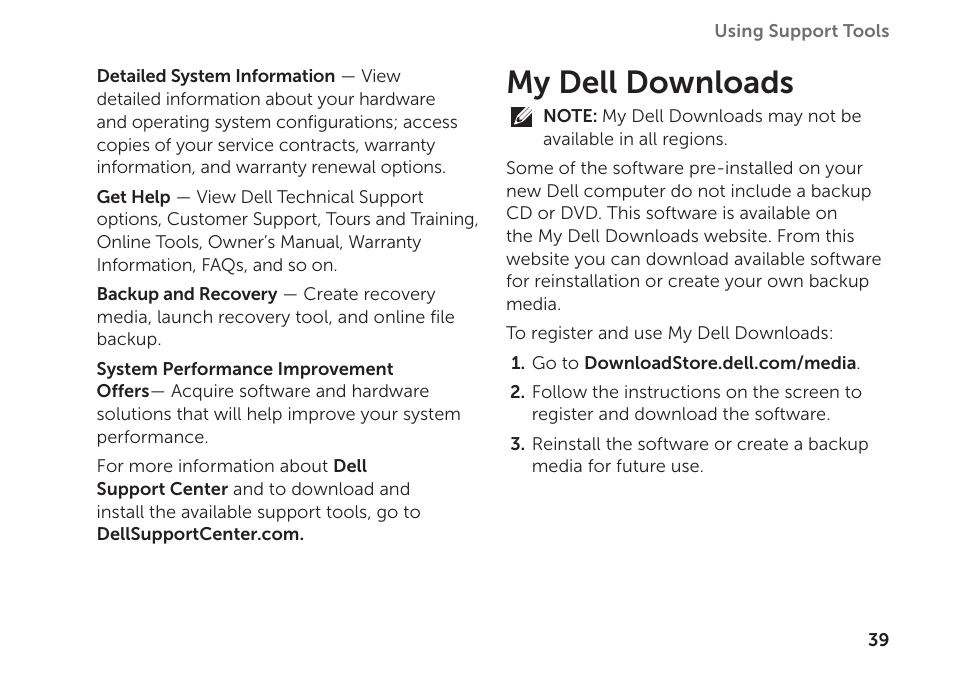 My dell downloads | Dell XPS 8300 (Late 2010) User Manual | Page 41 / 76