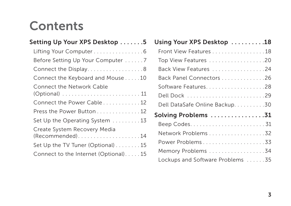 Dell XPS 8300 (Late 2010) User Manual | Page 5 / 76
